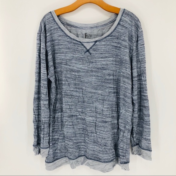 Felina Tops - Felina Striped Plus Size Long Sleeve Top